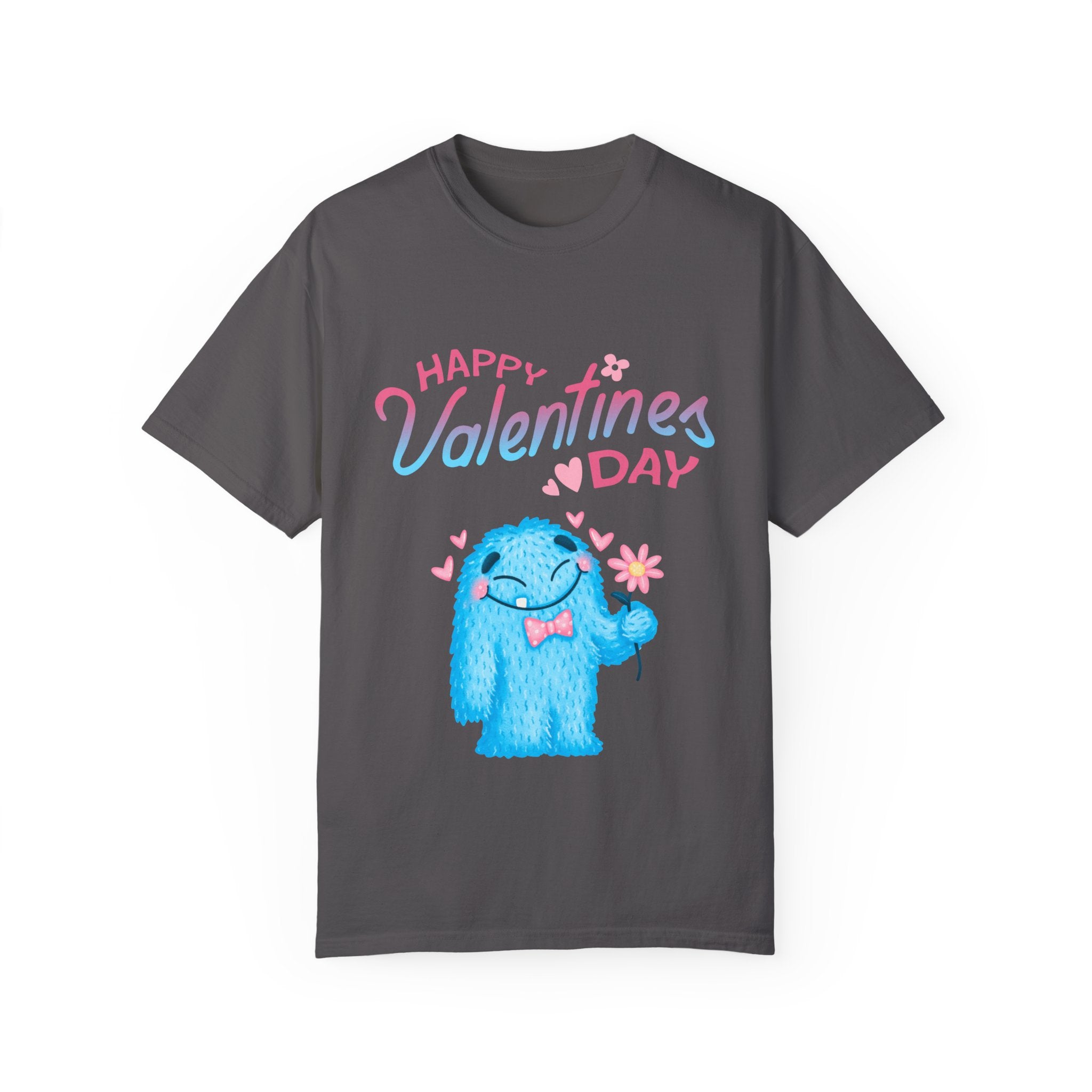 Happy Valentine's Day Unisex T-Shirt - Cute Blue Monster Design