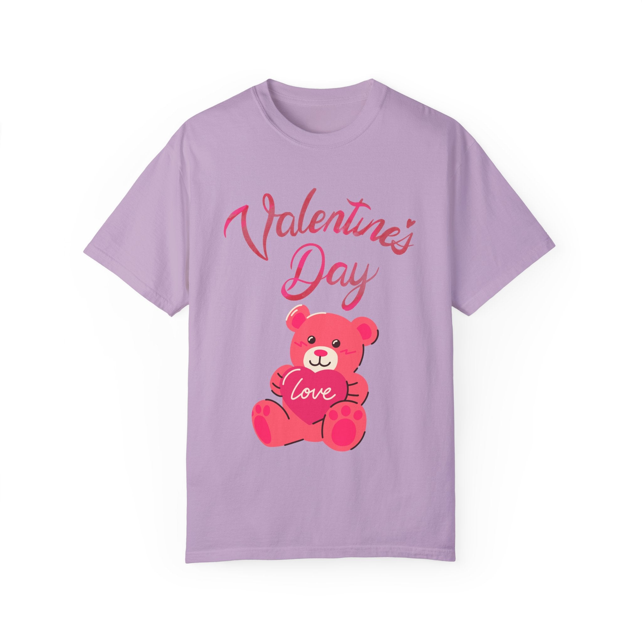 Valentine's Day Bear T-shirt - Unisex Garment-Dyed Tee