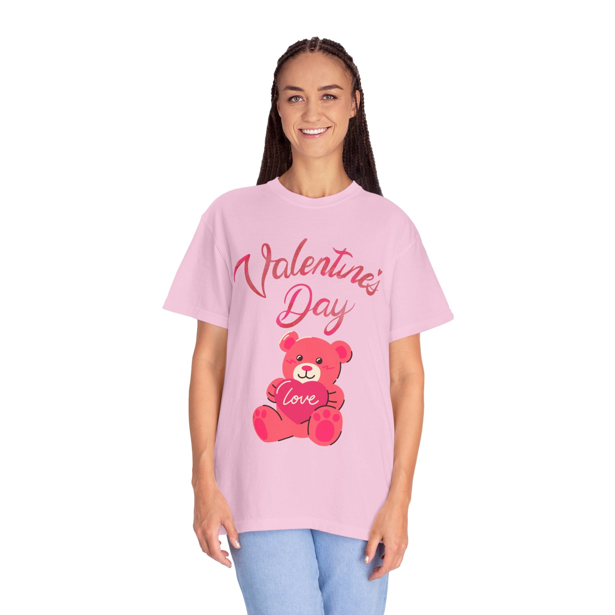 Valentine's Day Bear T-shirt - Unisex Garment-Dyed Tee