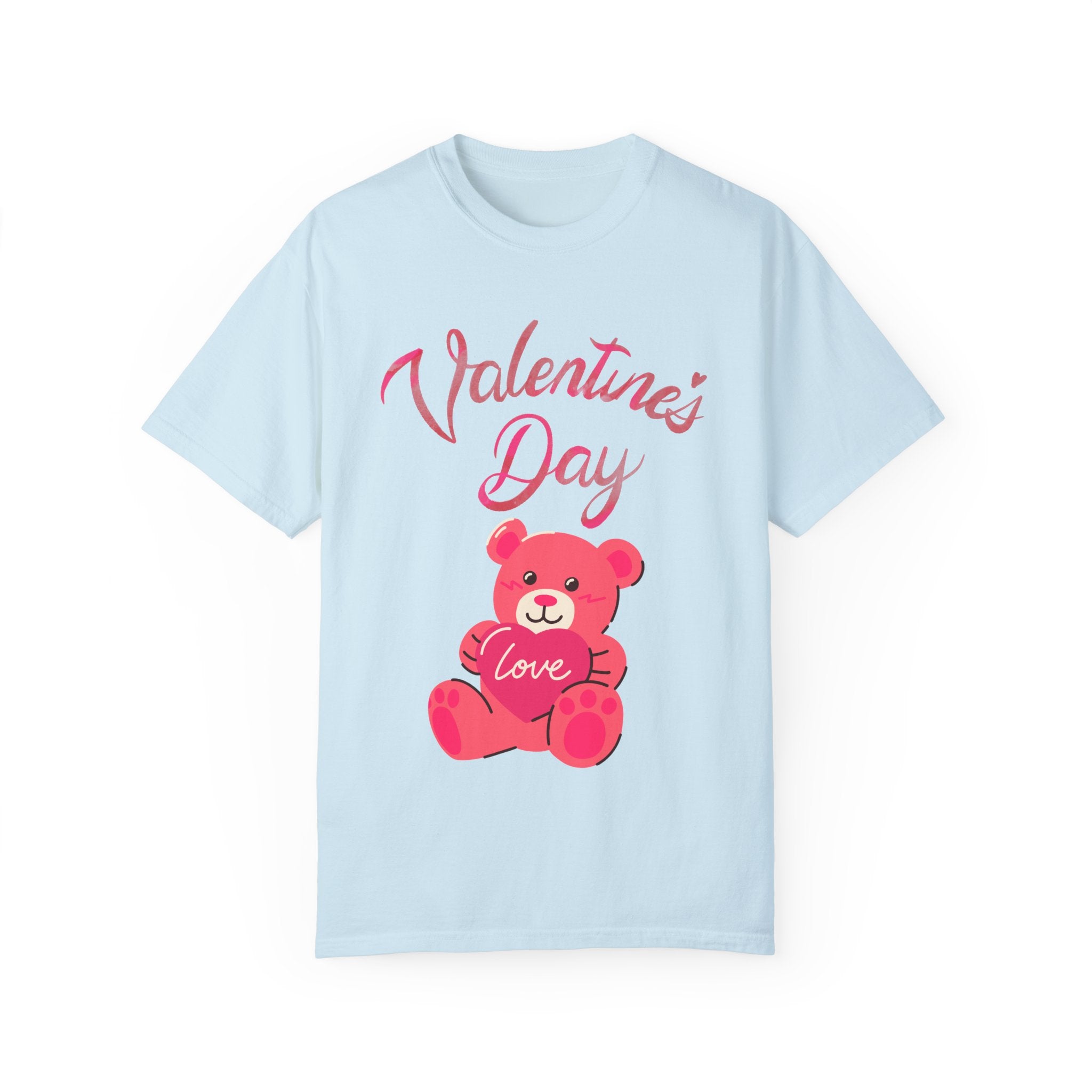 Valentine's Day Bear T-shirt - Unisex Garment-Dyed Tee