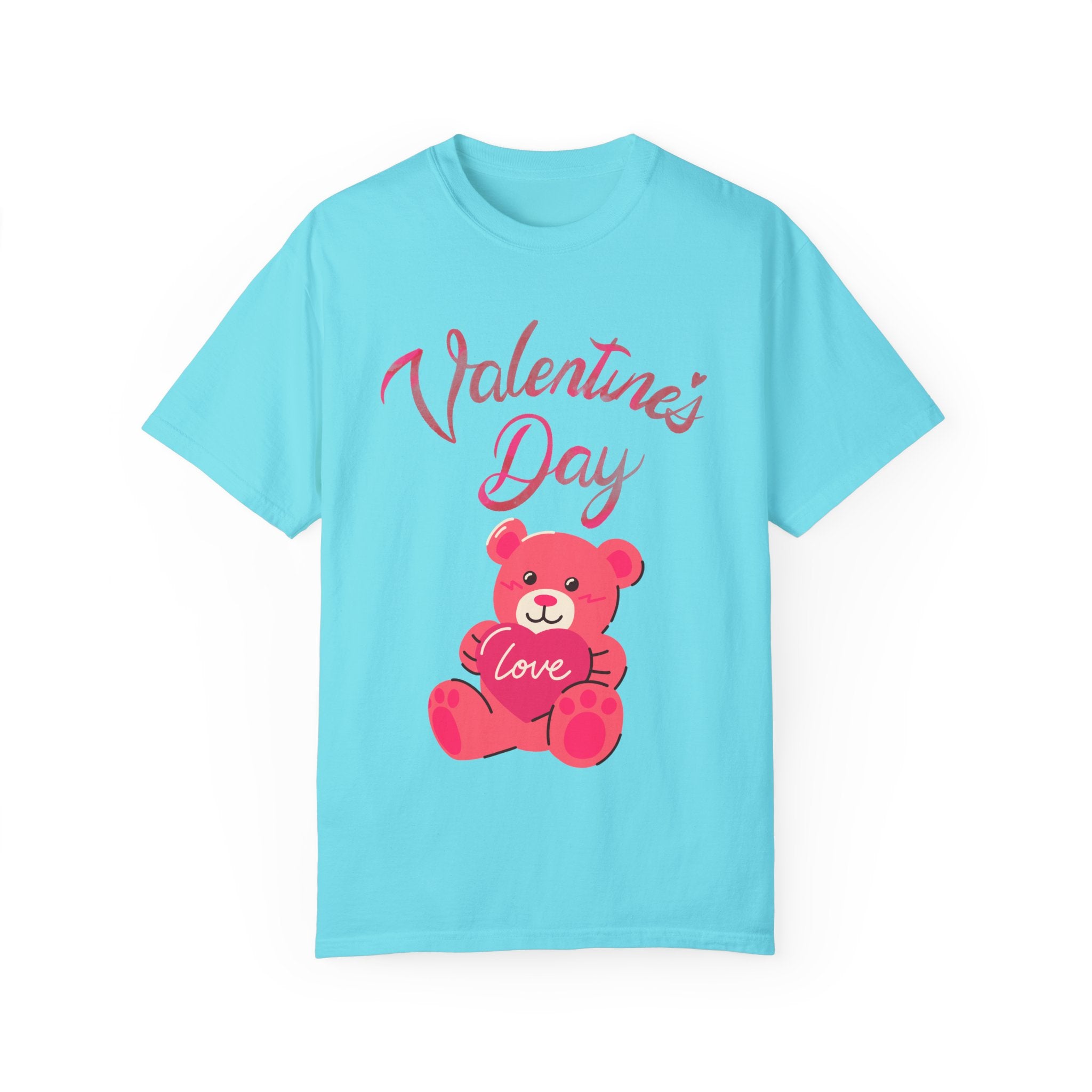 Valentine's Day Bear T-shirt - Unisex Garment-Dyed Tee