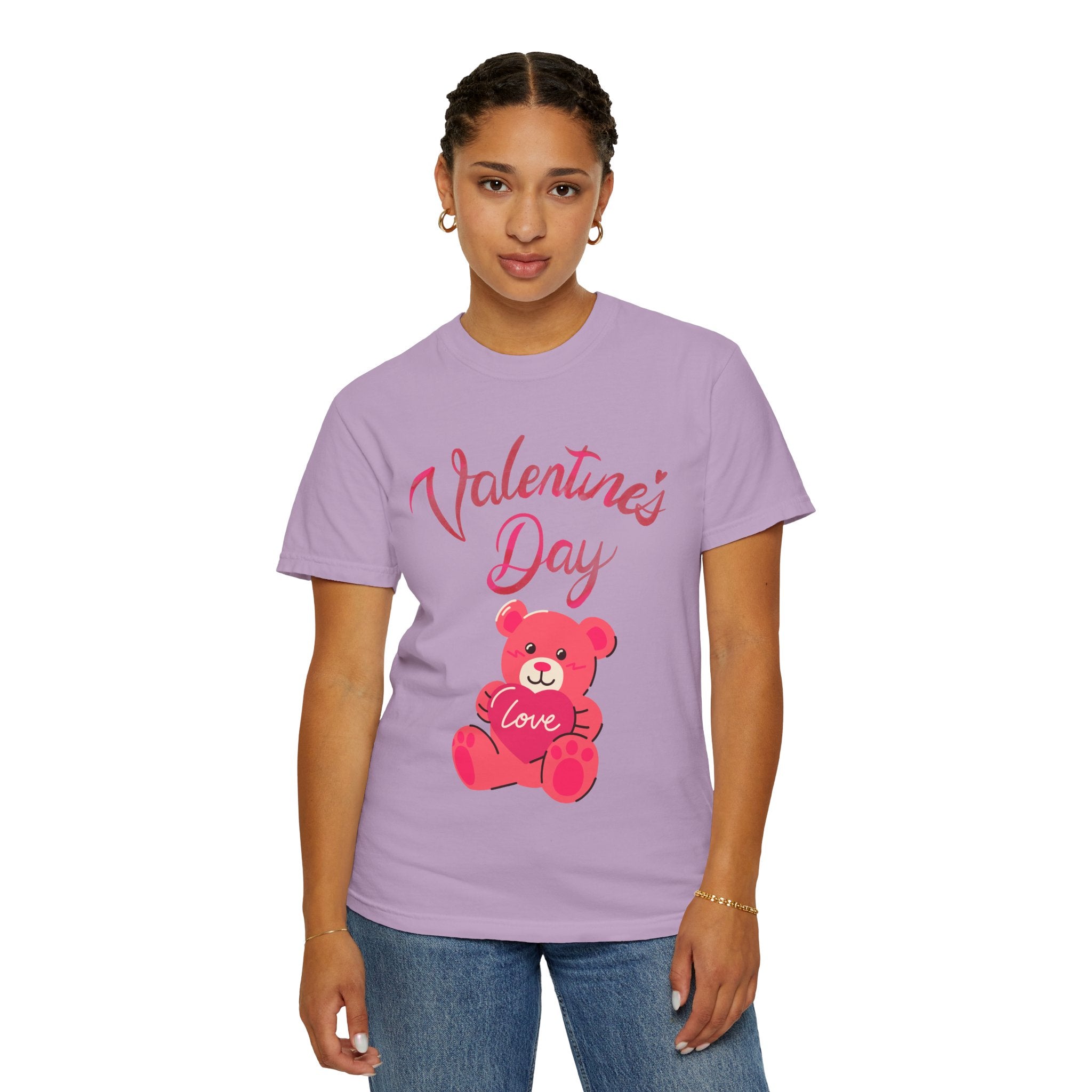 Valentine's Day Bear T-shirt - Unisex Garment-Dyed Tee