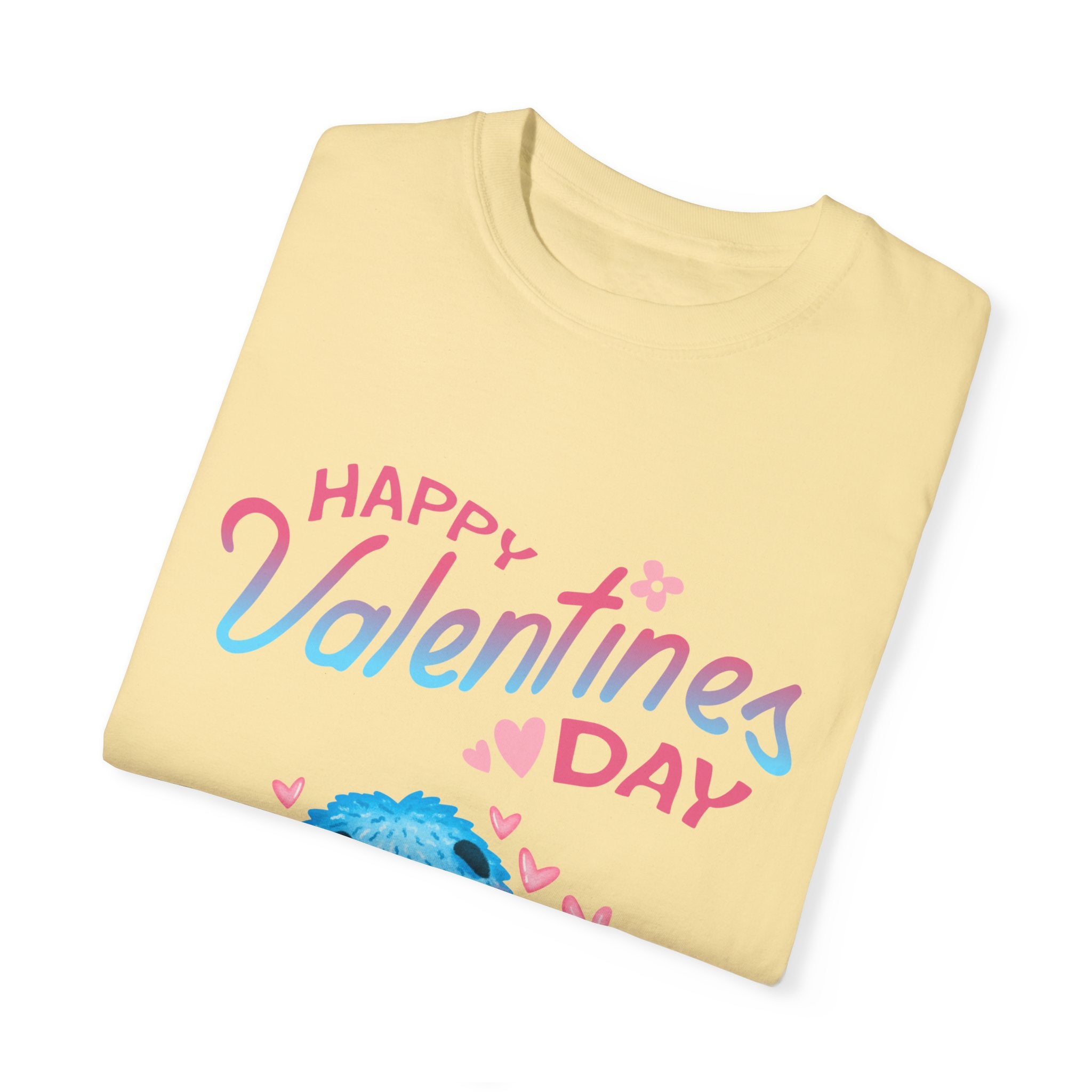 Happy Valentine's Day Unisex T-Shirt - Cute Blue Monster Design