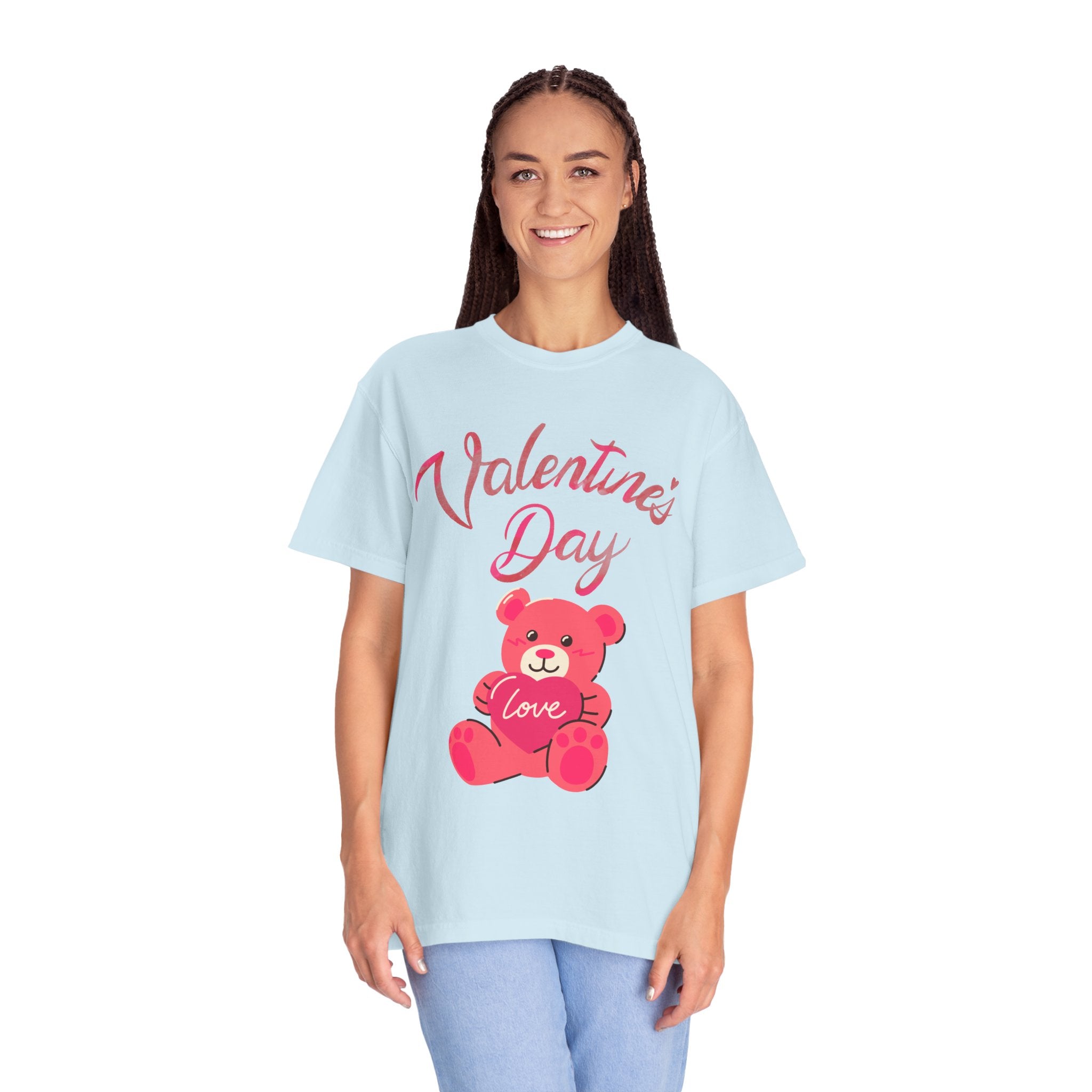 Valentine's Day Bear T-shirt - Unisex Garment-Dyed Tee