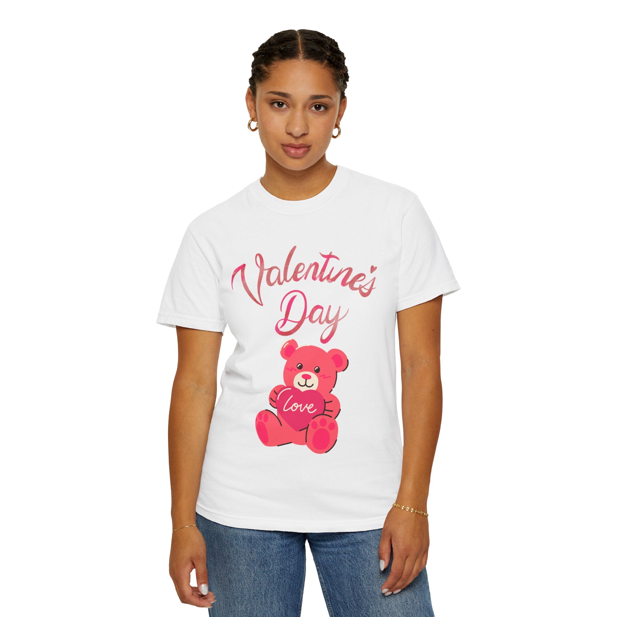 Valentine's Day Bear T-shirt - Unisex Garment-Dyed Tee