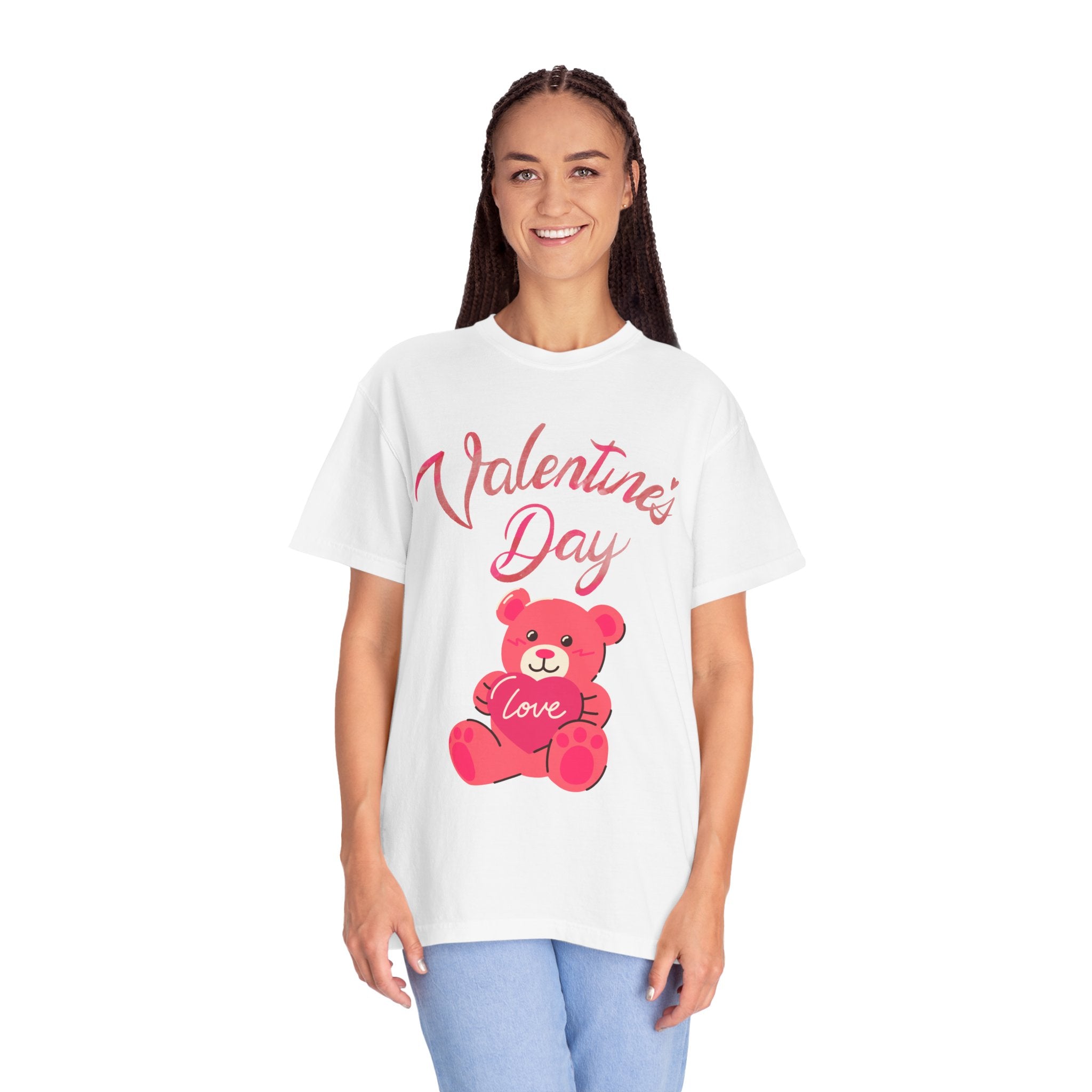 Valentine's Day Bear T-shirt - Unisex Garment-Dyed Tee