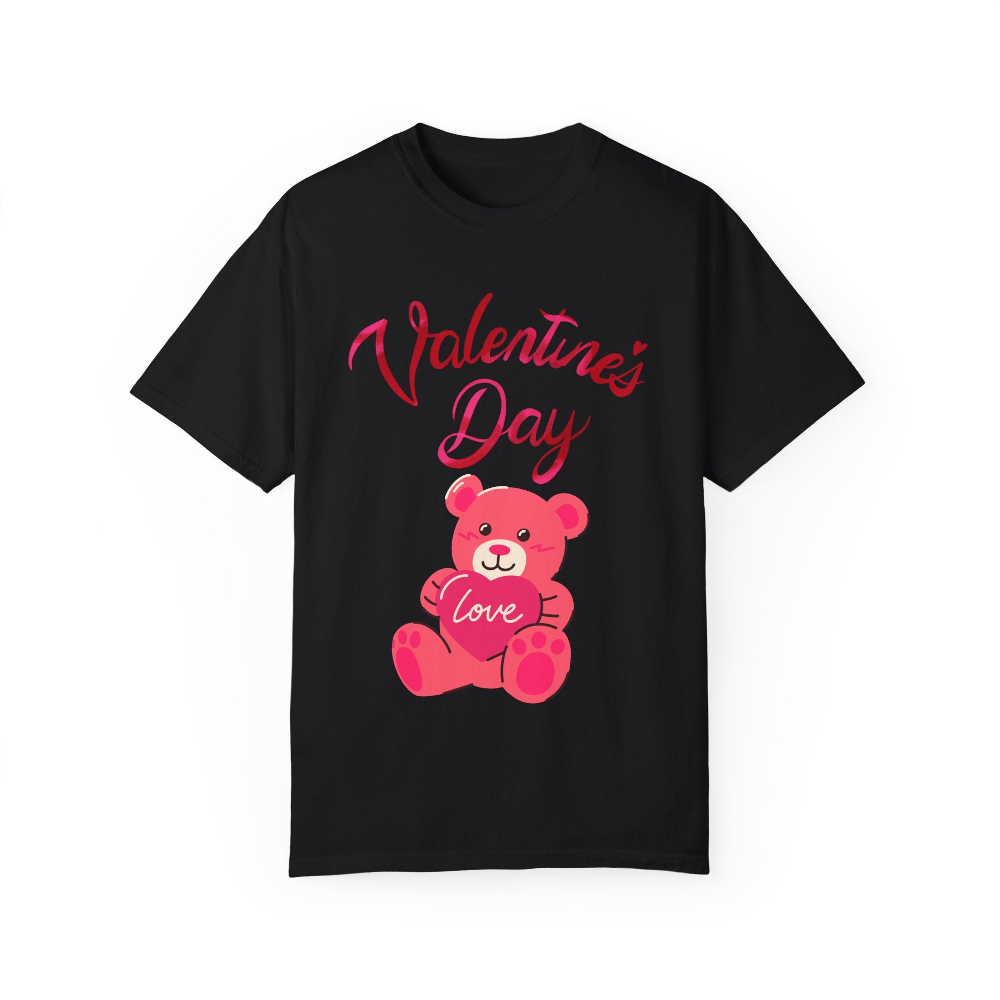 Valentine's Day Bear T-shirt - Unisex Garment-Dyed Tee